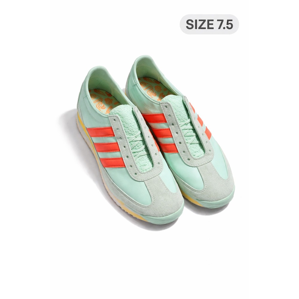 Adidas SL 72 Retro Sneakers Womens 7.5 Green Solar Red Nylon Suede Running Shoes